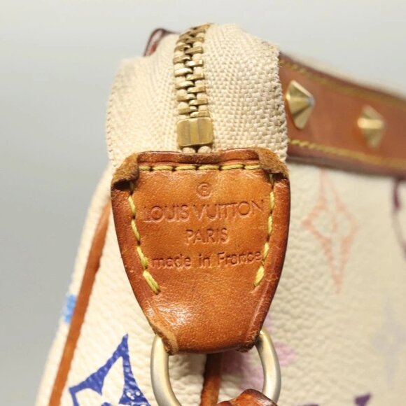 LOUIS VUITTON Monogram Multicolor Pochette Pouch White M92649 LV Auth 135545 - Picture 10 of 16